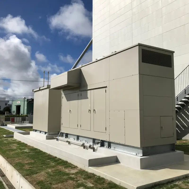 紧急私人发电机的照片。