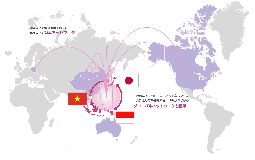 グローバルネットワークの構築を表す図